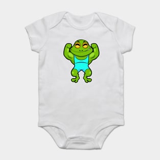 Frog as Bodybuilder at Bodybuilding Baby Bodysuit